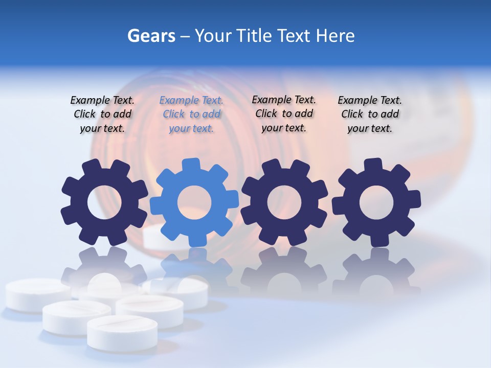 A Bottle Of Pills On A Table With A Blue Background PowerPoint Template