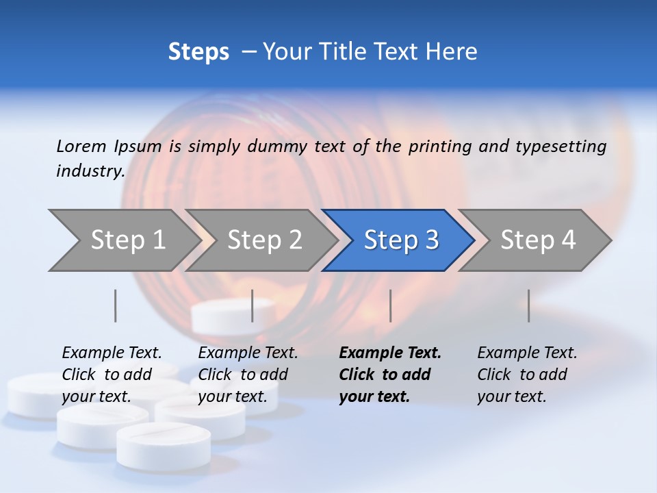 A Bottle Of Pills On A Table With A Blue Background PowerPoint Template