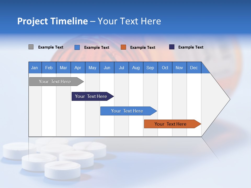 A Bottle Of Pills On A Table With A Blue Background PowerPoint Template
