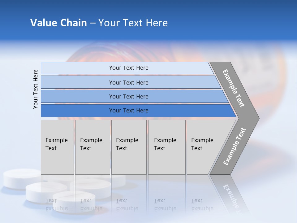 A Bottle Of Pills On A Table With A Blue Background PowerPoint Template
