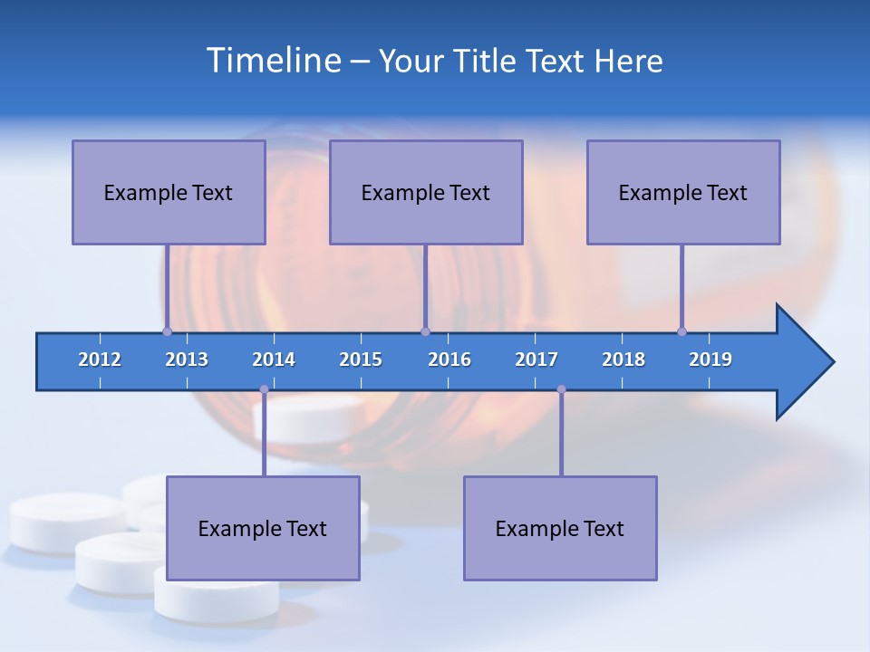 A Bottle Of Pills On A Table With A Blue Background PowerPoint Template