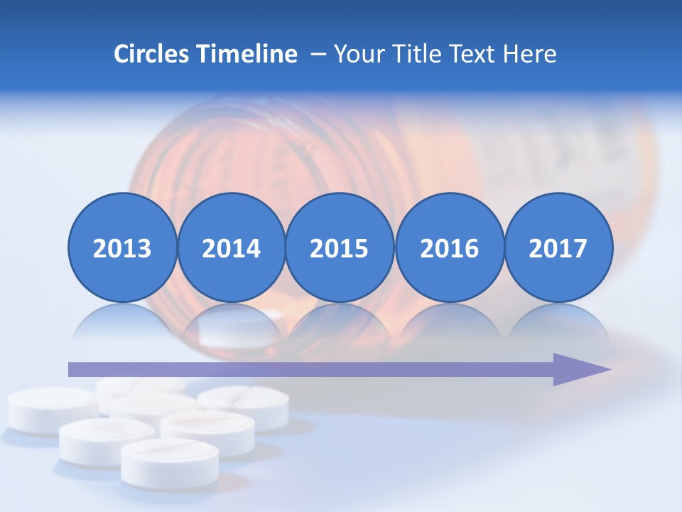 A Bottle Of Pills On A Table With A Blue Background PowerPoint Template