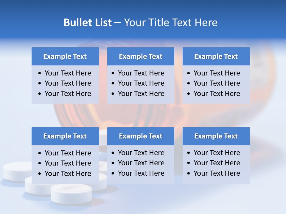 A Bottle Of Pills On A Table With A Blue Background PowerPoint Template