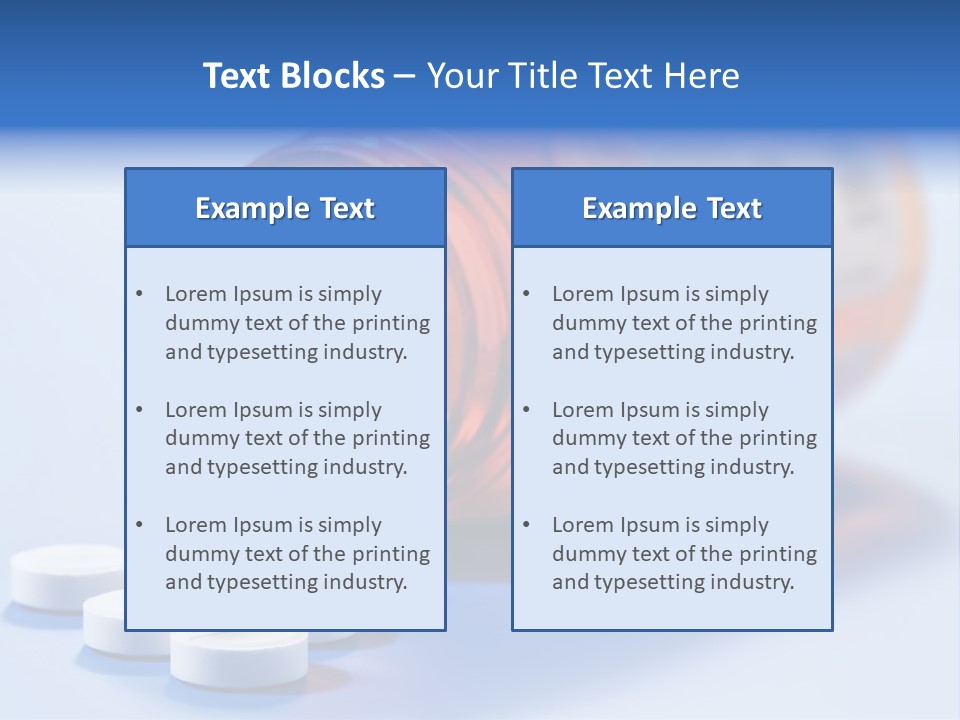 A Bottle Of Pills On A Table With A Blue Background PowerPoint Template