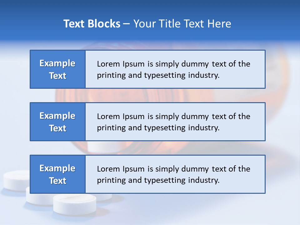 A Bottle Of Pills On A Table With A Blue Background PowerPoint Template