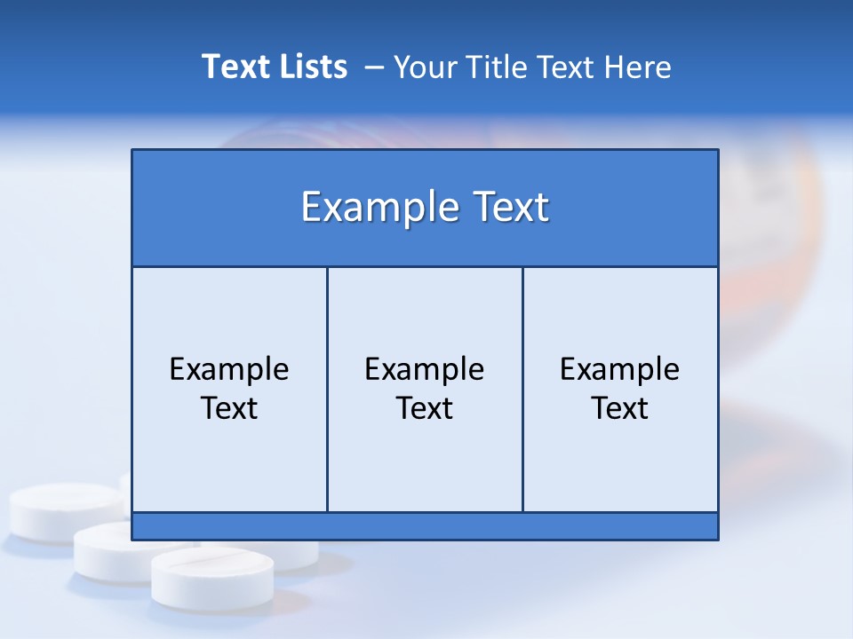 A Bottle Of Pills On A Table With A Blue Background PowerPoint Template