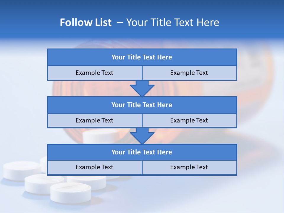 A Bottle Of Pills On A Table With A Blue Background PowerPoint Template