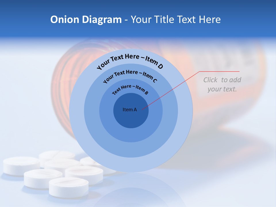 A Bottle Of Pills On A Table With A Blue Background PowerPoint Template