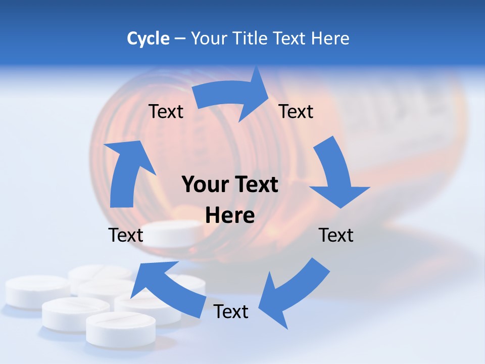 A Bottle Of Pills On A Table With A Blue Background PowerPoint Template