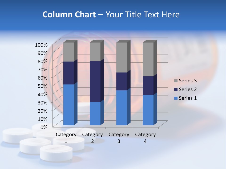 A Bottle Of Pills On A Table With A Blue Background PowerPoint Template
