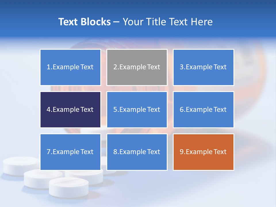 A Bottle Of Pills On A Table With A Blue Background PowerPoint Template