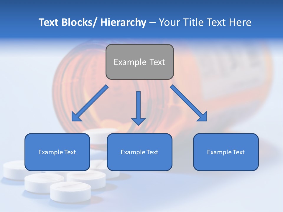 A Bottle Of Pills On A Table With A Blue Background PowerPoint Template