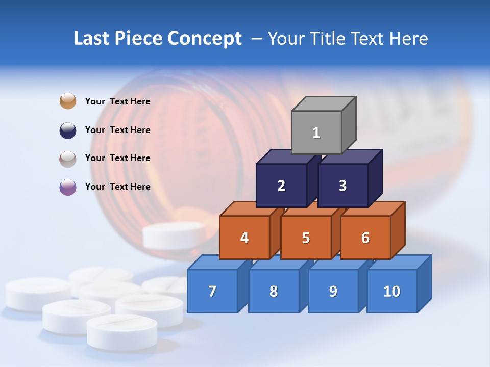 A Bottle Of Pills On A Table With A Blue Background PowerPoint Template
