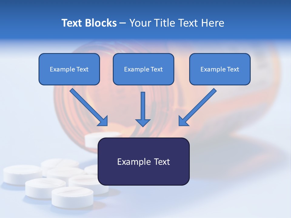 A Bottle Of Pills On A Table With A Blue Background PowerPoint Template