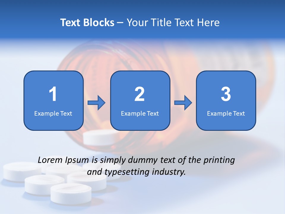 A Bottle Of Pills On A Table With A Blue Background PowerPoint Template