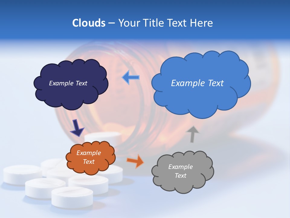 A Bottle Of Pills On A Table With A Blue Background PowerPoint Template