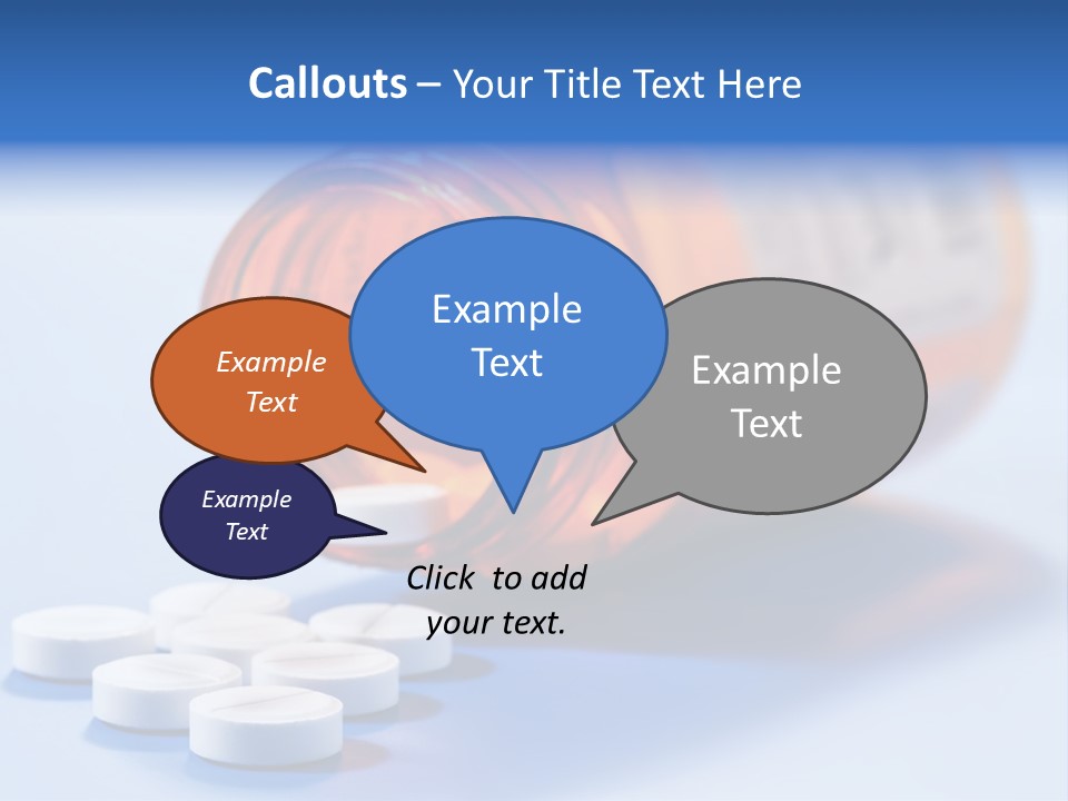 A Bottle Of Pills On A Table With A Blue Background PowerPoint Template