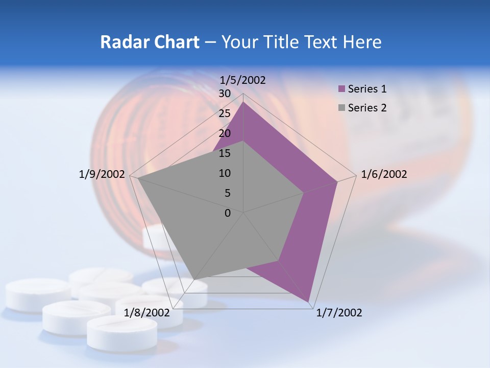 A Bottle Of Pills On A Table With A Blue Background PowerPoint Template