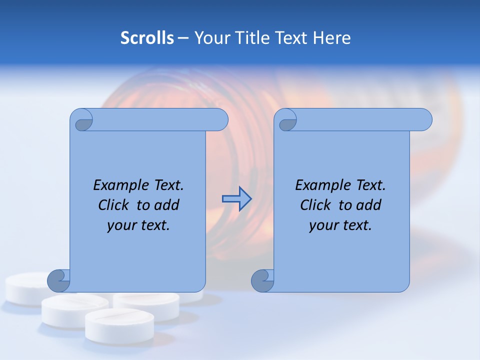 A Bottle Of Pills On A Table With A Blue Background PowerPoint Template