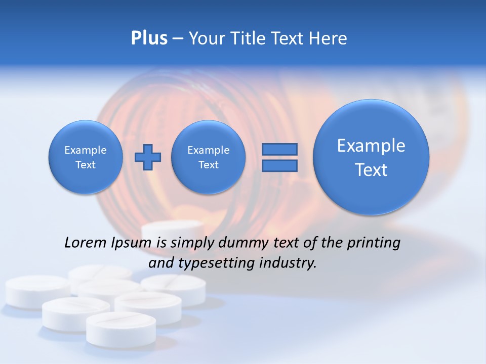 A Bottle Of Pills On A Table With A Blue Background PowerPoint Template
