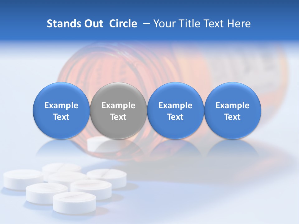 A Bottle Of Pills On A Table With A Blue Background PowerPoint Template