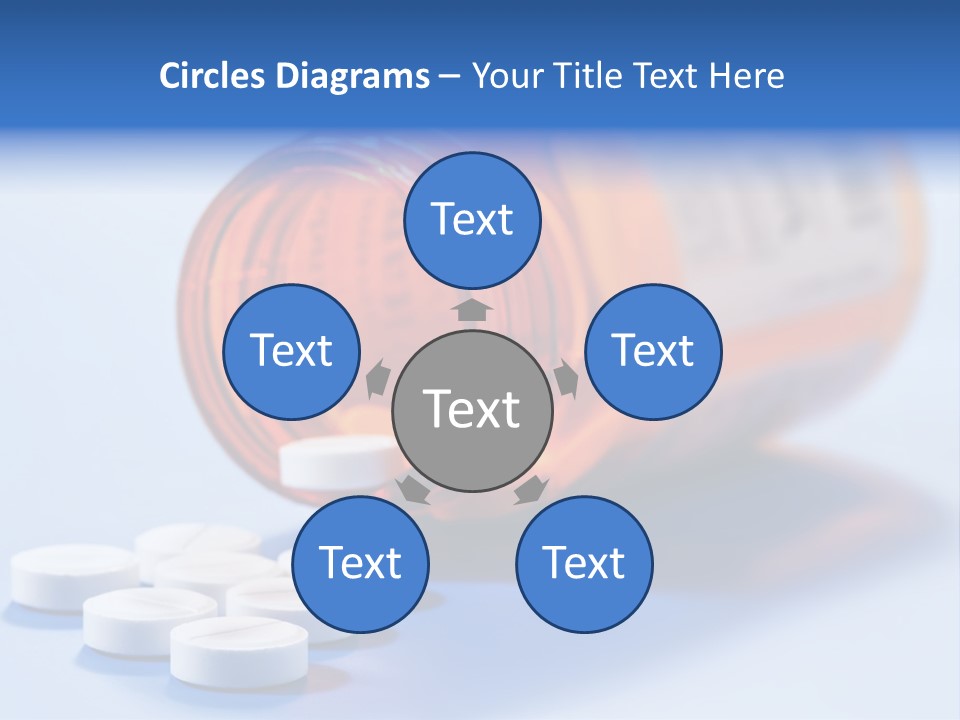 A Bottle Of Pills On A Table With A Blue Background PowerPoint Template
