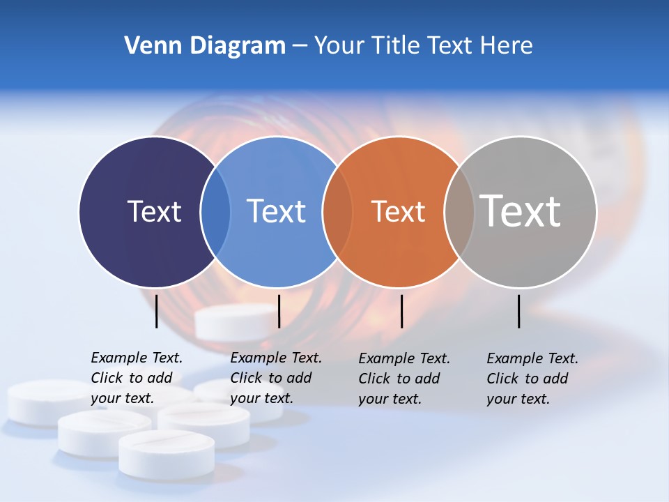 A Bottle Of Pills On A Table With A Blue Background PowerPoint Template