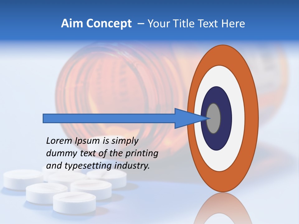 A Bottle Of Pills On A Table With A Blue Background PowerPoint Template