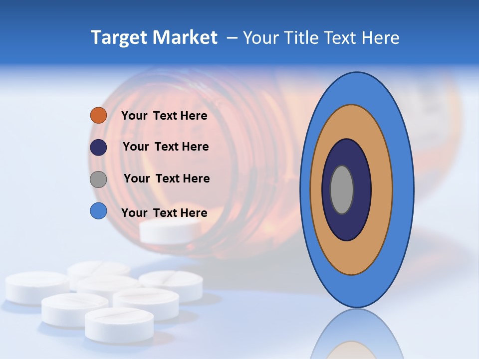 A Bottle Of Pills On A Table With A Blue Background PowerPoint Template