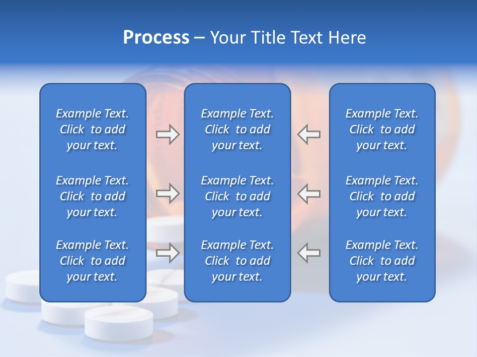 A Bottle Of Pills On A Table With A Blue Background PowerPoint Template
