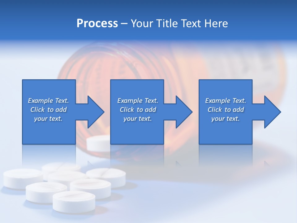 A Bottle Of Pills On A Table With A Blue Background PowerPoint Template