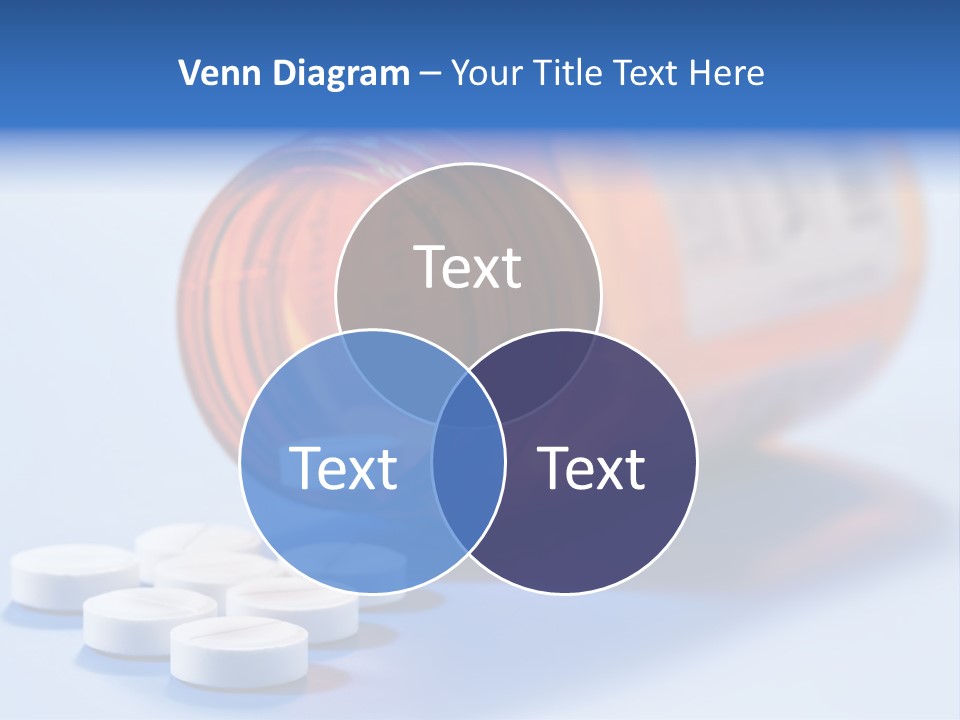 A Bottle Of Pills On A Table With A Blue Background PowerPoint Template