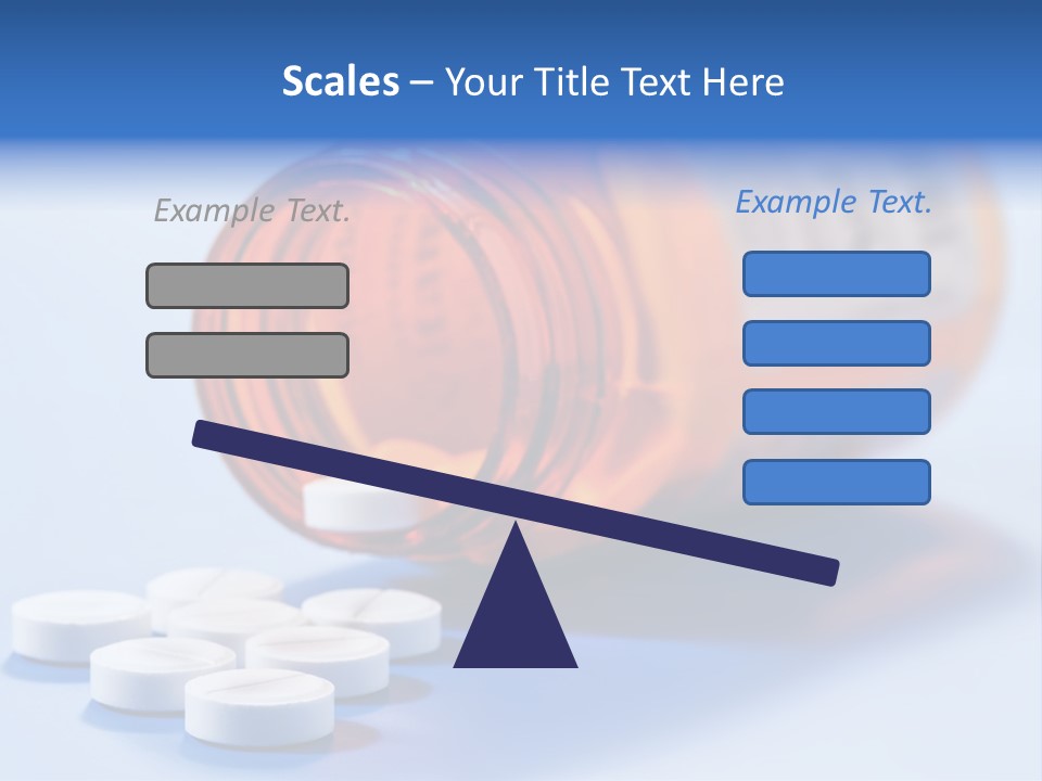 A Bottle Of Pills On A Table With A Blue Background PowerPoint Template