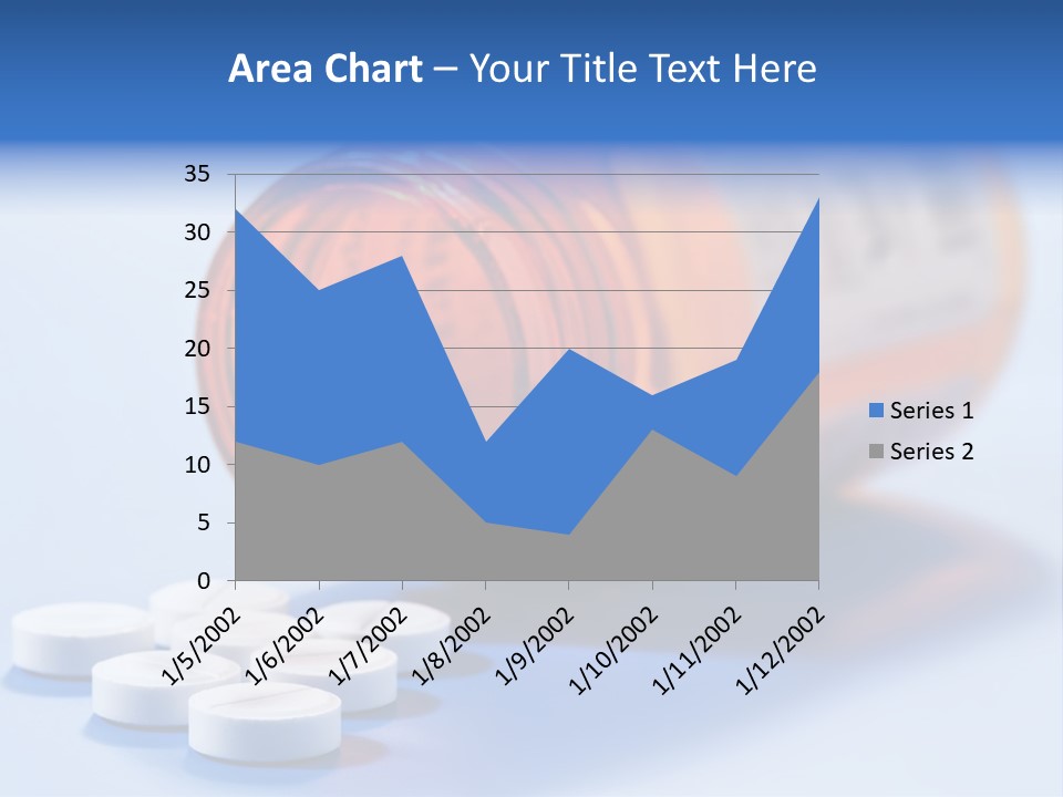 A Bottle Of Pills On A Table With A Blue Background PowerPoint Template