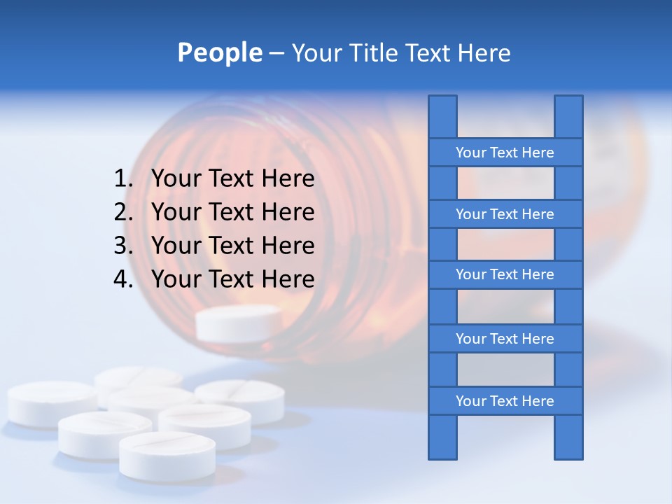 A Bottle Of Pills On A Table With A Blue Background PowerPoint Template