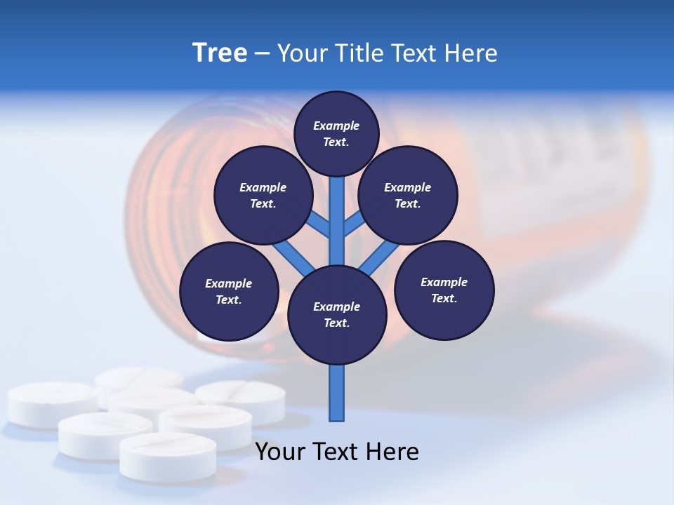 A Bottle Of Pills On A Table With A Blue Background PowerPoint Template