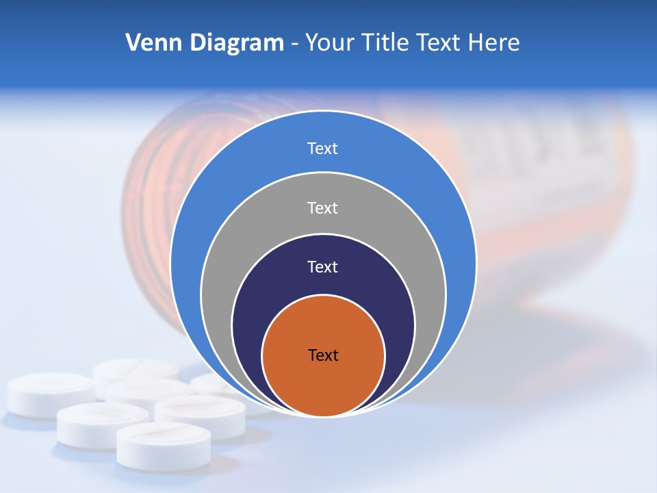 A Bottle Of Pills On A Table With A Blue Background PowerPoint Template