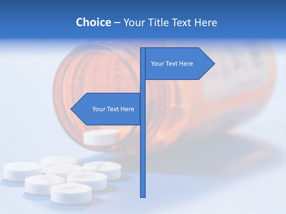 A Bottle Of Pills On A Table With A Blue Background PowerPoint Template