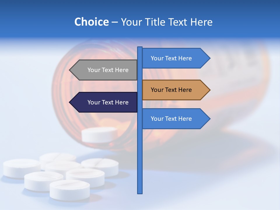 A Bottle Of Pills On A Table With A Blue Background PowerPoint Template