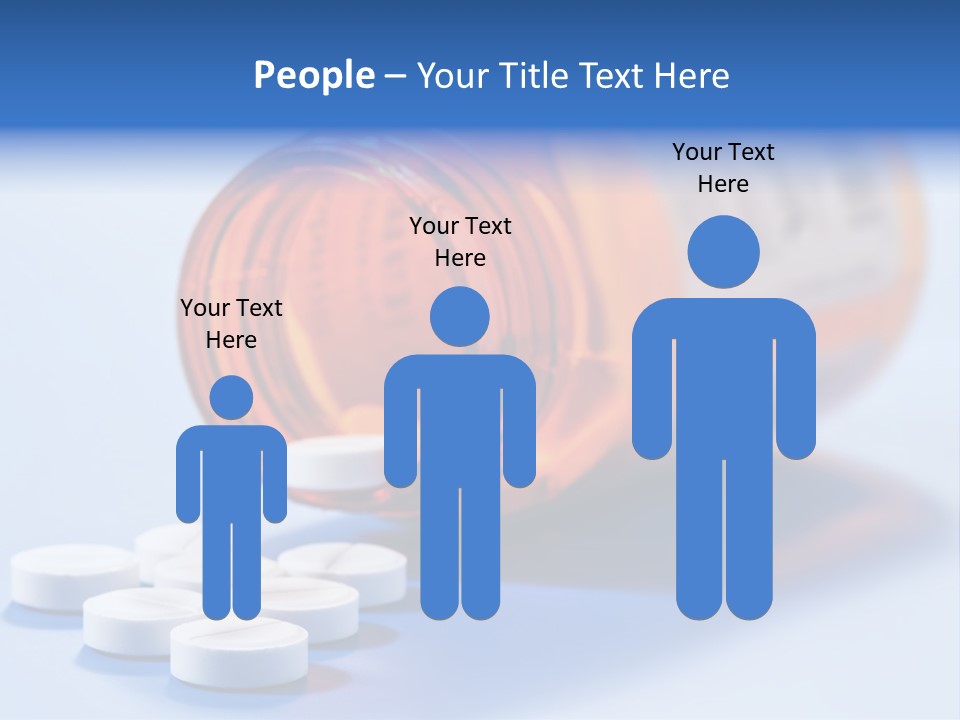 A Bottle Of Pills On A Table With A Blue Background PowerPoint Template