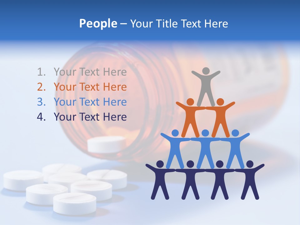 A Bottle Of Pills On A Table With A Blue Background PowerPoint Template