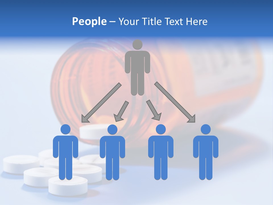 A Bottle Of Pills On A Table With A Blue Background PowerPoint Template