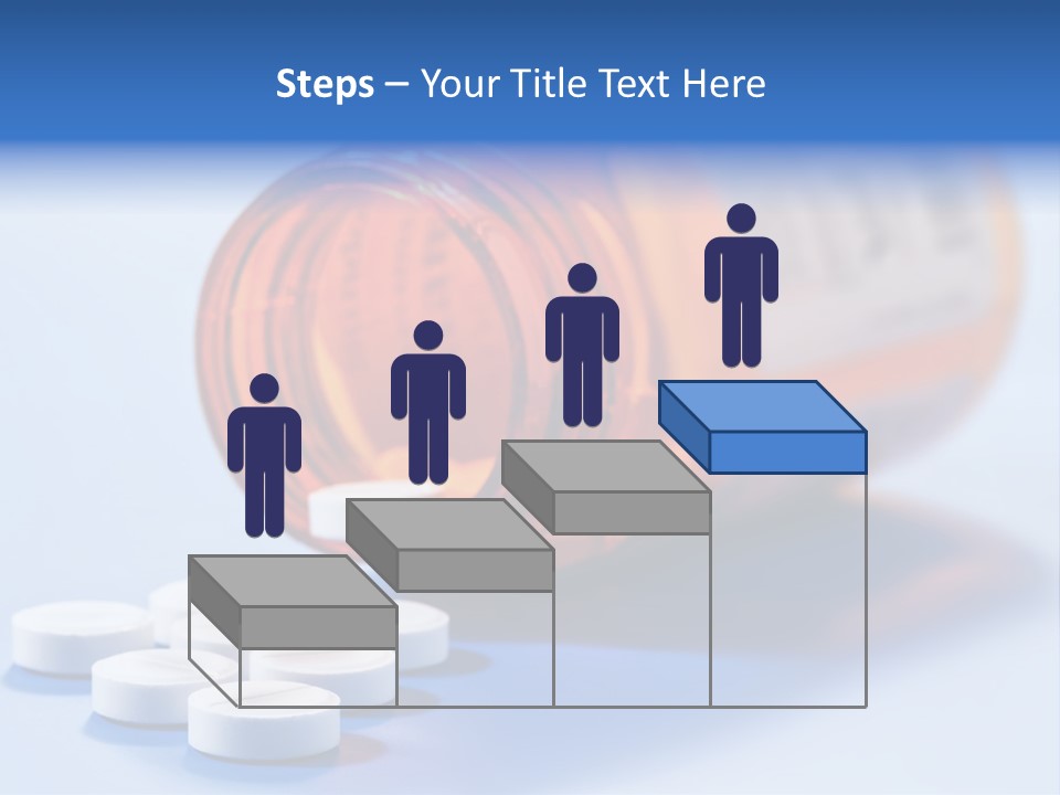 A Bottle Of Pills On A Table With A Blue Background PowerPoint Template
