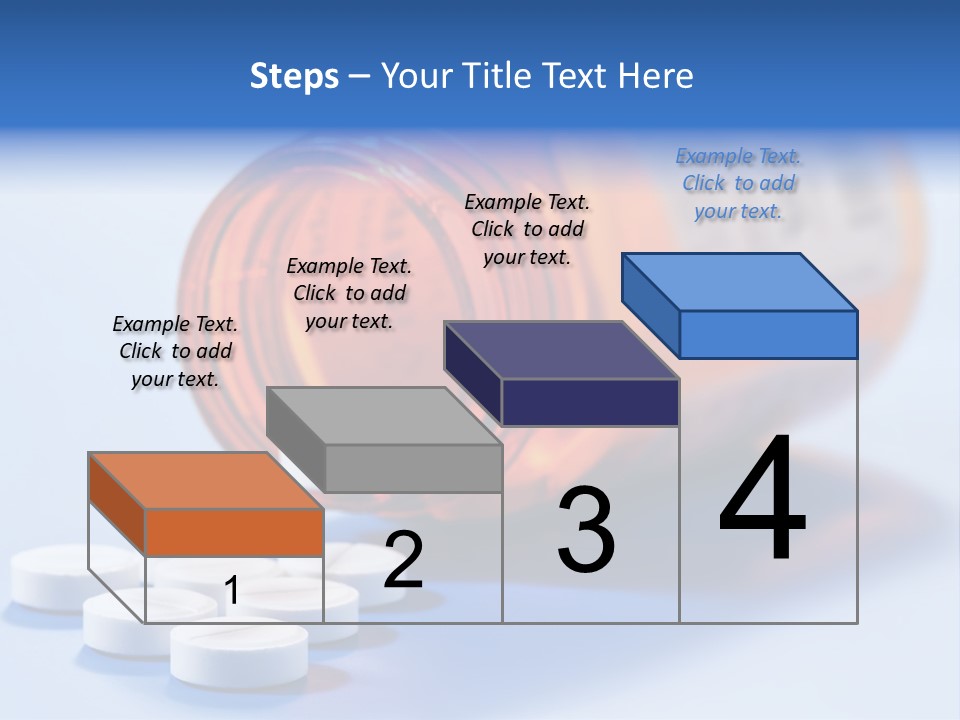 A Bottle Of Pills On A Table With A Blue Background PowerPoint Template