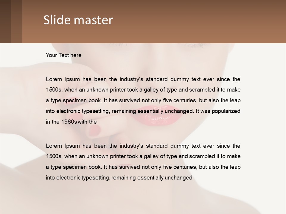 A Woman With A Red Lipstick On Her Lips PowerPoint Template