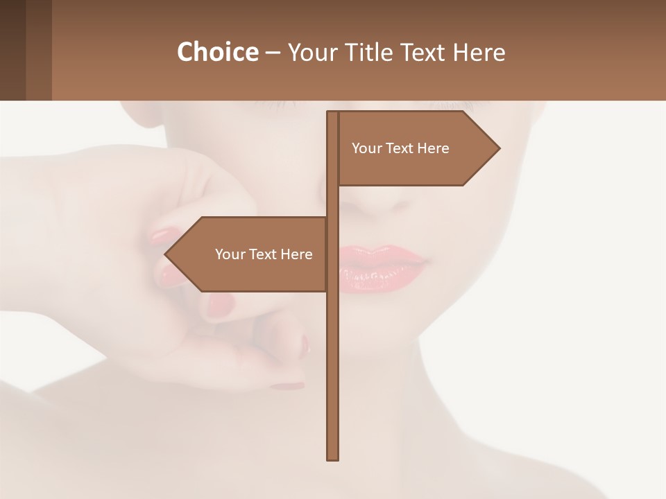 A Woman With A Red Lipstick On Her Lips PowerPoint Template