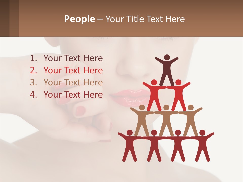 A Woman With A Red Lipstick On Her Lips PowerPoint Template