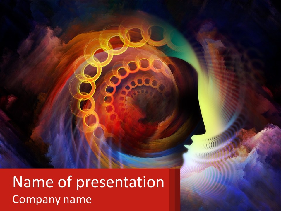 A Person's Head With A Colorful Background PowerPoint Template