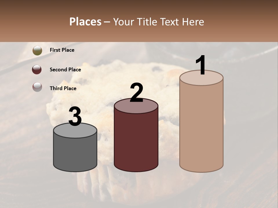 A Blueberry Muffin Sitting On Top Of A Wooden Table PowerPoint Template