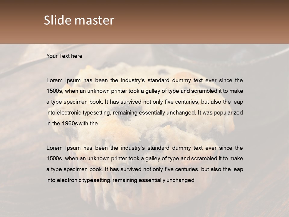 A Blueberry Muffin Sitting On Top Of A Wooden Table PowerPoint Template